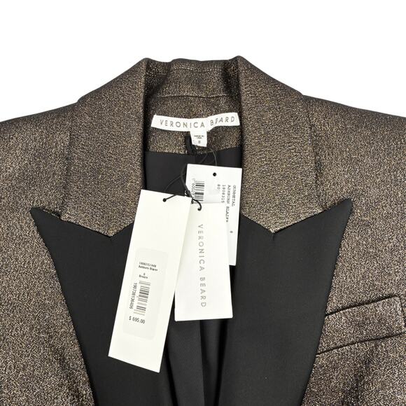 VERONICA BEARD Ashburn Dickey Jacket Blazer in Bronze 8|M - Picture 5 of 11